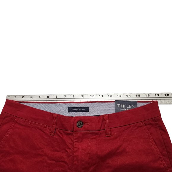 Tommy Hilfiger Men's Chino Pants Custom Fit‎ THFLEX Dark Red Size 32x30 - Picture 4 of 10